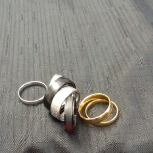 Stylish Mixed Stainless Steel Metal Rings Set